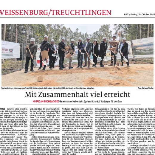 Mit Zusammenhalt viel erreicht - Spatenstich Hospiz am Brombachsee - Artikel Tagblatt 10-10-25 Mit Zusammenhalt viel erreicht - Spatenstich Hospiz am Brombachsee - Artikel Tagblatt 10-10-25